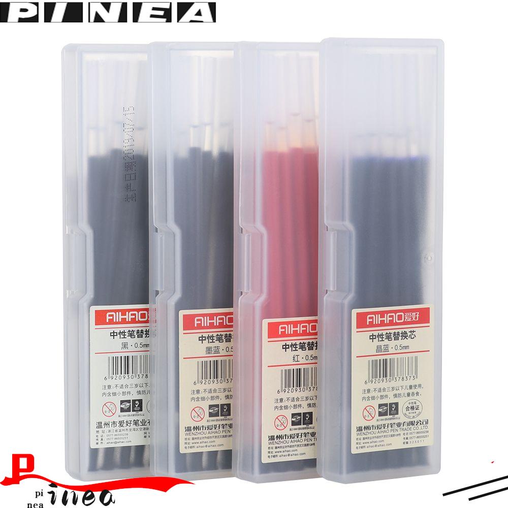 Pineapple 12Pcs /Set 0.5mm Pen Refill Kantor Halus Biru Hitam Merah Gel Pen