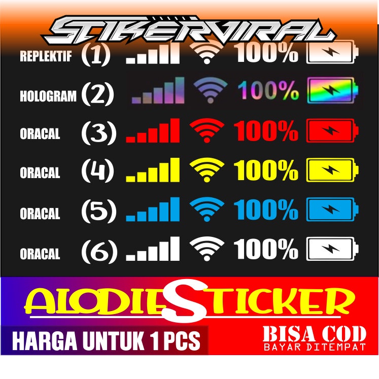 Stiker baterai sinyal wifi