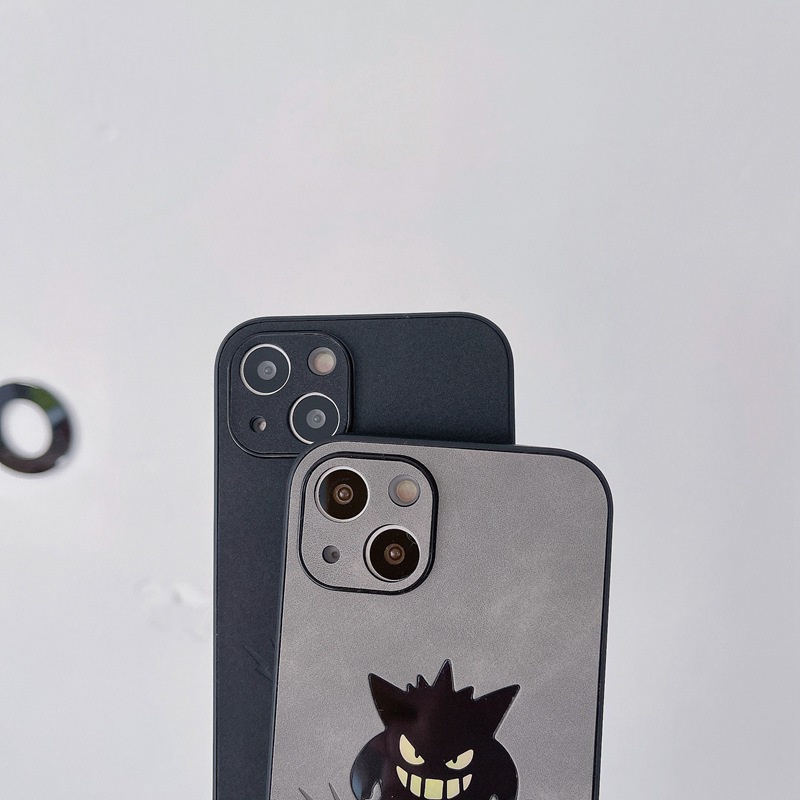 【Gradient Laser】Case IPhone 11 12 13 14 Pro Max X XR XS MAX 14 Plus Protect Case Man Men's Fashion Black Pokemon gengar Monster Phone Case