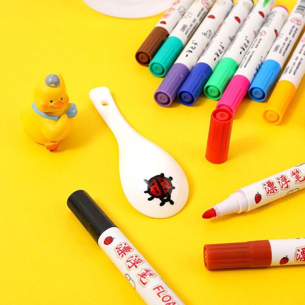 NEEDWAY Needway Kuas Lukisan Mengambang Air4 /8 /12 Warna Mengambang Pena Menarik Mainan Edukasi Warna-Warni Magical Painting Pen Toys Untuk Mainan Untuk Anak