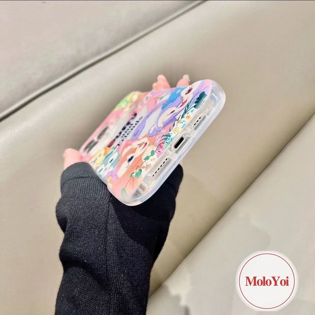 IPHONE Kartun Lucu Disney Toy Story Manyo Bear Kreatif Candy Case Kompatibel Untuk Iphone11 14 13 12 Pro Max8 7 Plus XR XS X Max 7Plus Lovely StellaLou 3D Ice Cream Soft Cover