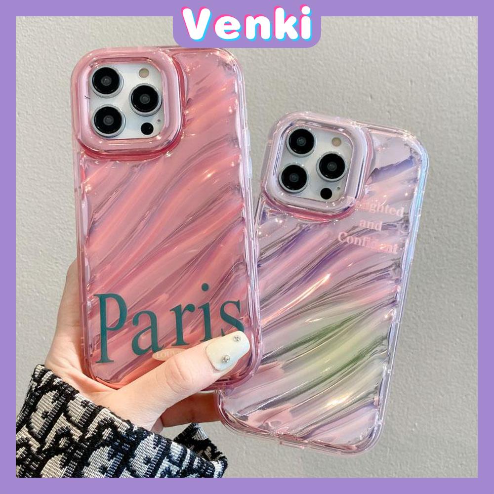 Venki - Untuk Iphone11 iPhone Case Laser Reflektif Transparan Casing Ponsel TPU Lembut Shockproof Airbag Telepon Alfabet Inggris Sederhana Kompatibel Dengan Iphone14 13 Pro Max 12 Pro Max7