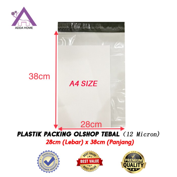 

ADDA HOME - Polymail/ Plastik Packing HD Putih 2838+4cm penutup
