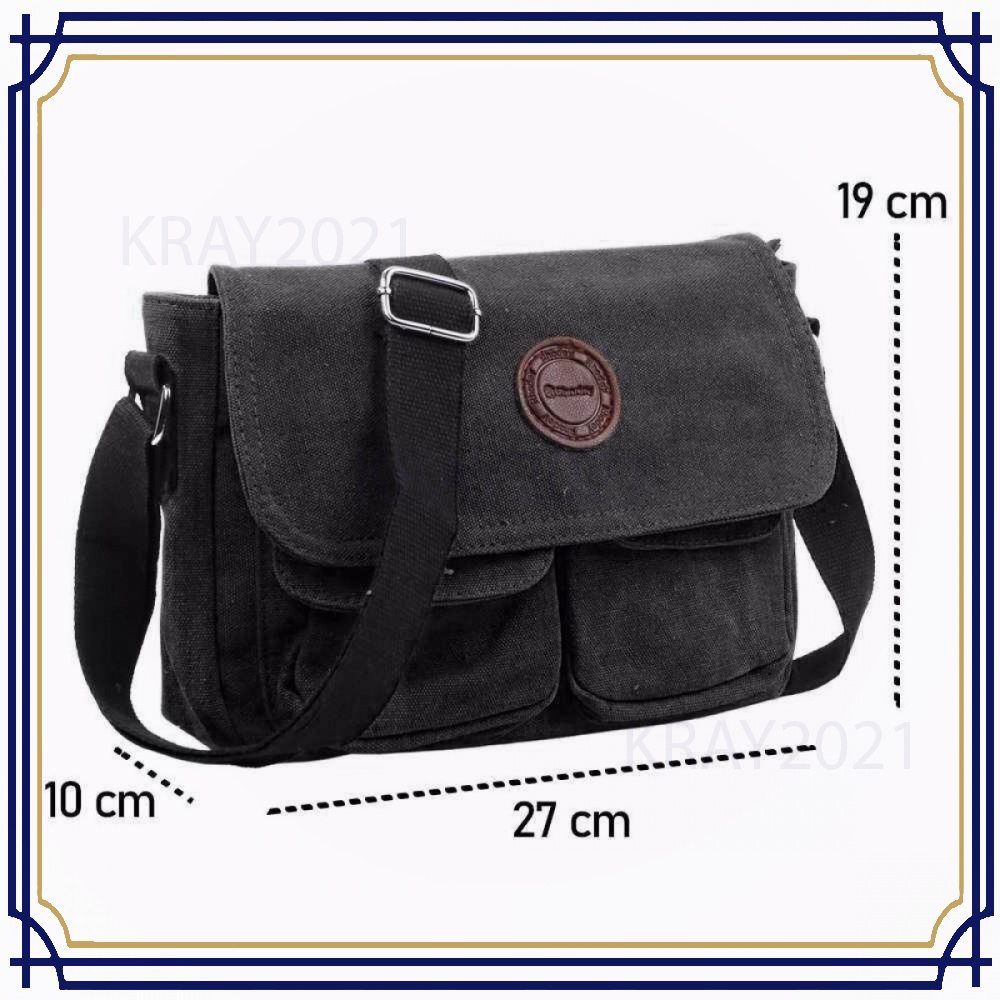 Tas Selempang Messenger Bag Bahan Kanvas BG509