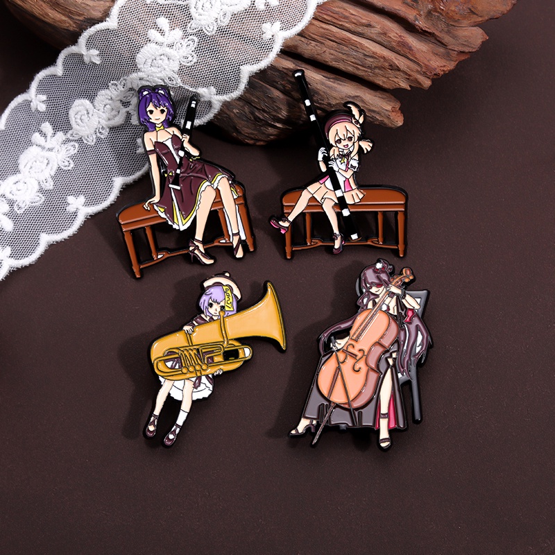 Mini Genshin Dampak Karakter Enamel Pin Musik Keqing Xiao Zhongli Klee Hutao Qiqi Ganyu Lapel Badge Kartun Perhiasan Hadiah Untuk Penggemar