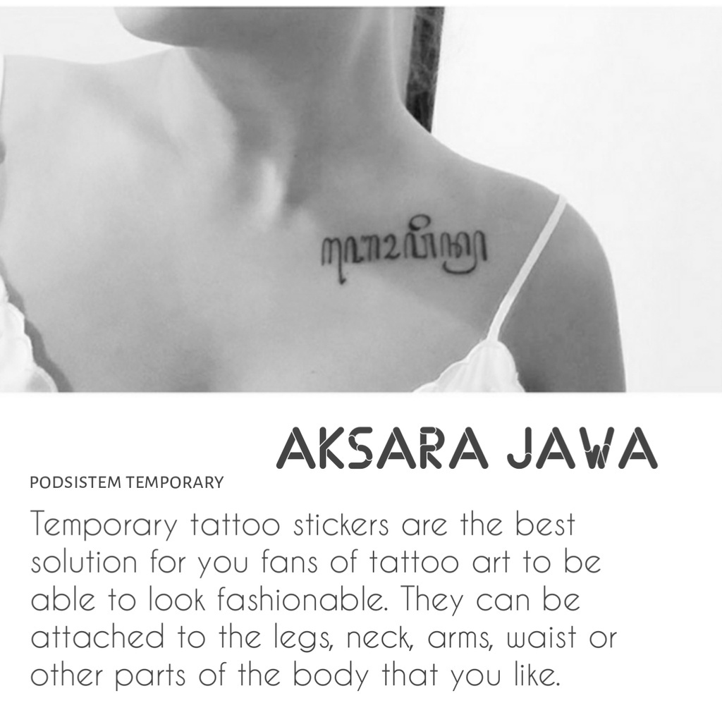 CUSTOM Tattoo Temporary TULISAN AKSARA JAWA tato temporer sementara temporary tatto anti air huruf j