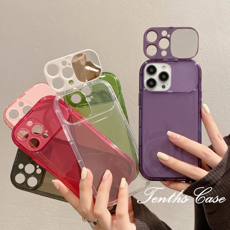 Flip Make Up Mirror Case Untuk Vivo Y12 Y15 Y17 Y20 Y20s Y20i Y12A Y12s Y20s G V27e V23 V20Pro Warna Permen Soft Cover