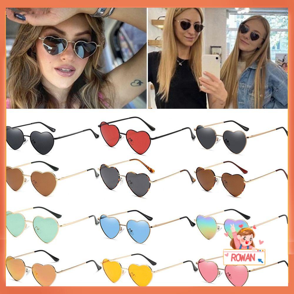 R-bunga Berbentuk Hati Kacamata Wanita Fancy Aksesoris UV400 Perlindungan Shades
