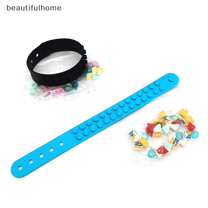 {beautifulhome} Kreatif DIY Dots Bricks Anak-Anak Gelang Gelang Adjustable Panjang Blok Keren.