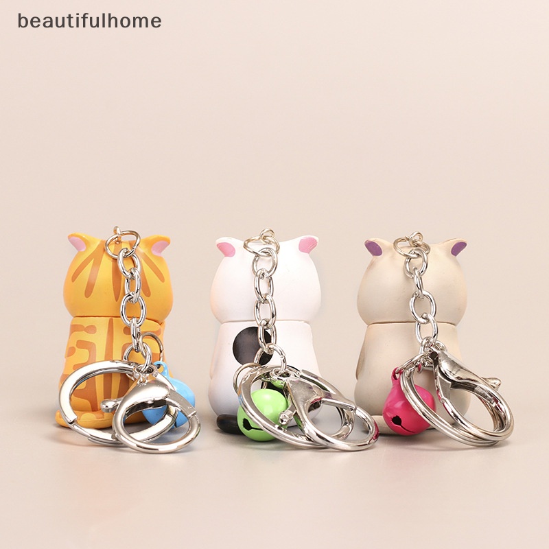 {Cantikhome} Gantungan Kunci Kucing Malu Lucu Chubby Kitten Keyring Trinket Bag Ornament Keys.