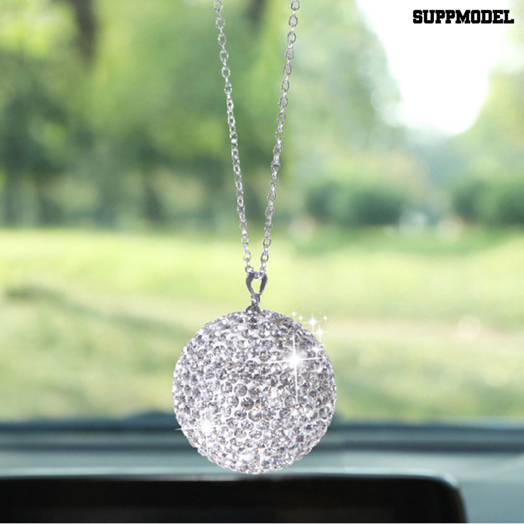 [SM] Liontin Mobil Berlian Imitasi Mengkilap Halus Tahan Aus Serbaguna Hias Eye-catching Bola Kristal Imitasi Mobil Pendant Car Decoration