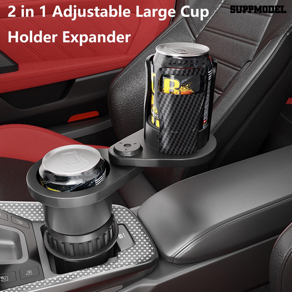 [SM] Dudukan Ponsel Rotasi 360derajat Non-slip Mudah Dipasang Bantalan Beban Yang Kuat Penyimpanan Multi-Fungsional Stabil 2in1 Adjustable Cup Holder Expander Aksesori Mobil