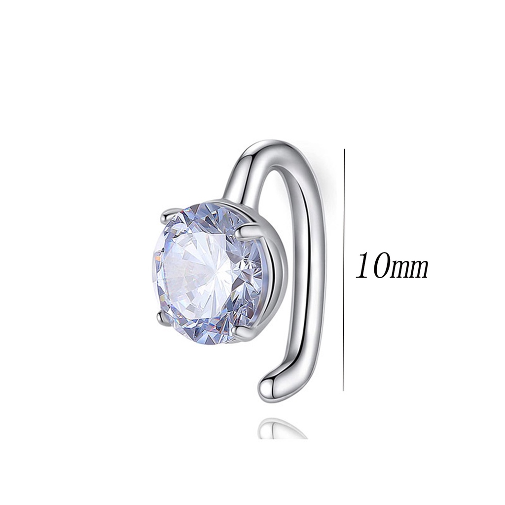 1pc Cincin Perut Tindik Zirkon Warna-Warni Warna Solid Kristal Stainless Steel All-match Perhiasan Tubuh Seksi Pantai Aksesoris