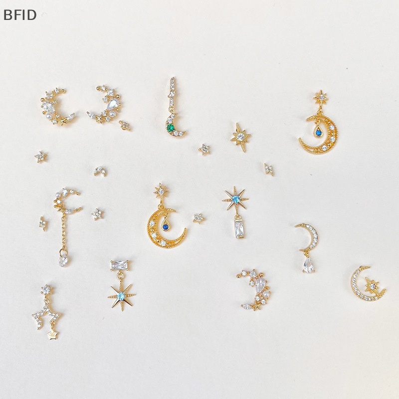 [BFID] 1set Anting Set Untuk Wanita Fashion Indah Berlian Imitasi Telinga Stud Rantai Drop Earrings Jewelry [ID]