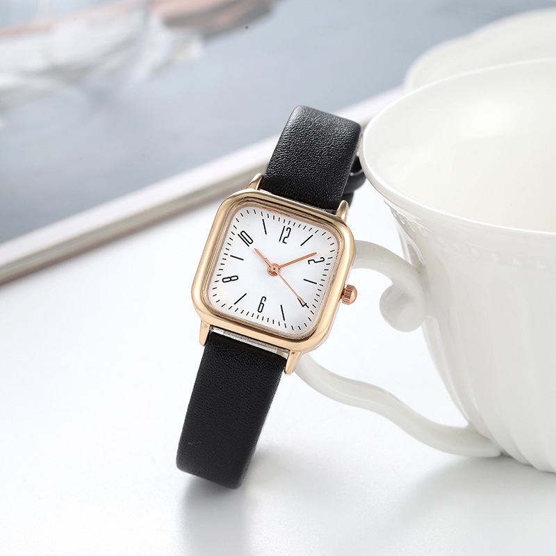 Jam Tangan Wanita A0204 Kuarsa arloji digital persegi kecil