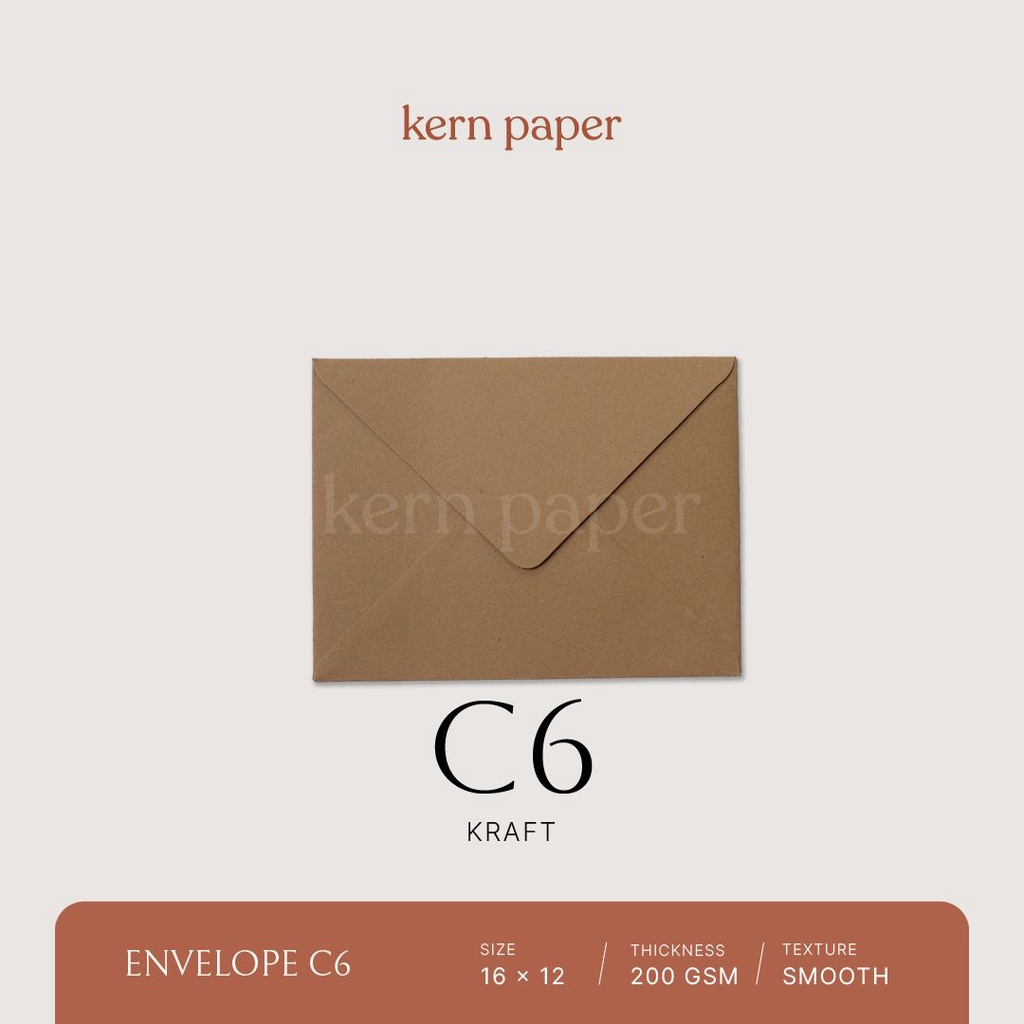 

Kern Paper Amplop A6 Kraft Paper 200 gr | Amplop Undangan Kartu Ucapan Vintage