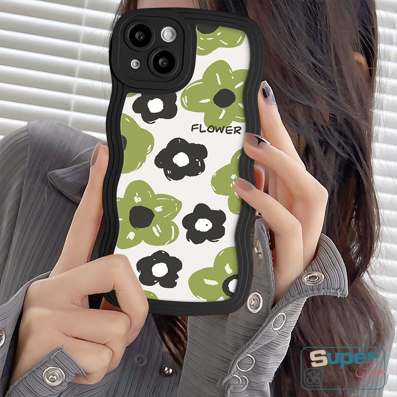 Cover Bunga Retro Segar Untuk Infinix Smart 6 5 4 Hot 10 20 9 10s 12i 11s 10Lite 20s 12 8 Pro Plus Hot 9 12 10 11 Play Note 12 G96 10 Pro Wavy Edge Floral Silikon Lembut TPU Sarung