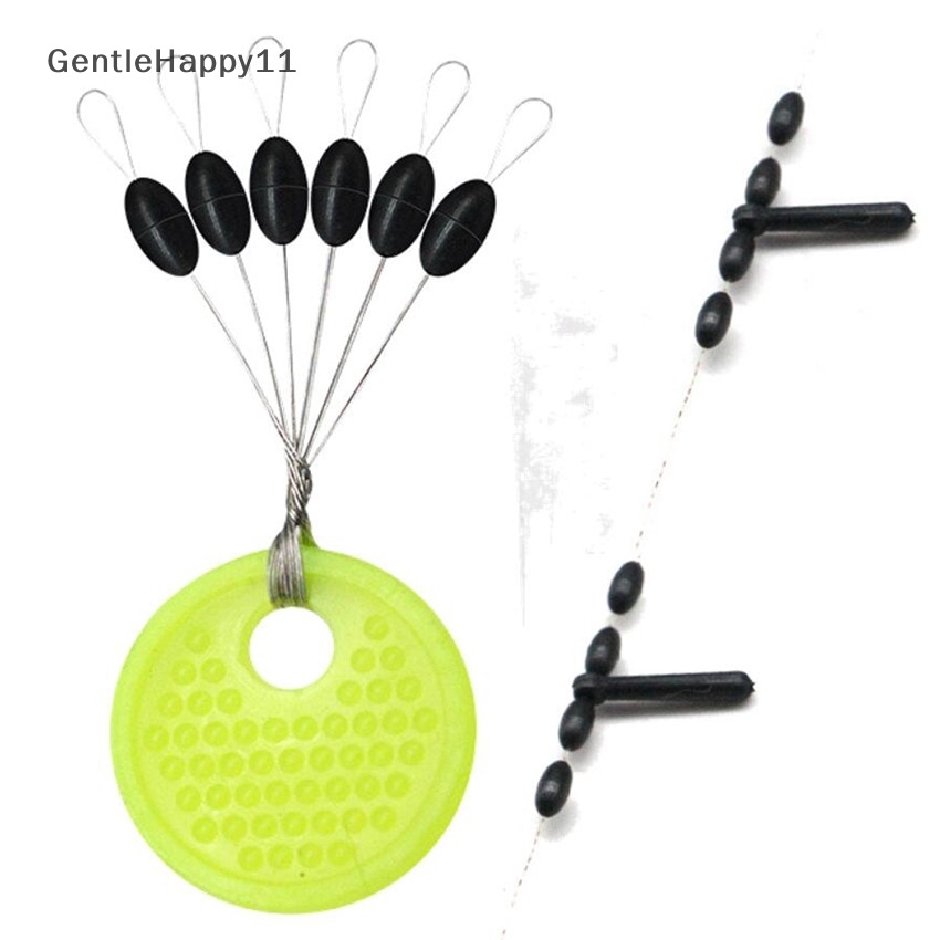 Gentlehappy Joran Karet Space Beans Barang Pancing Karet Hitam Oval Stopper Pancing F id