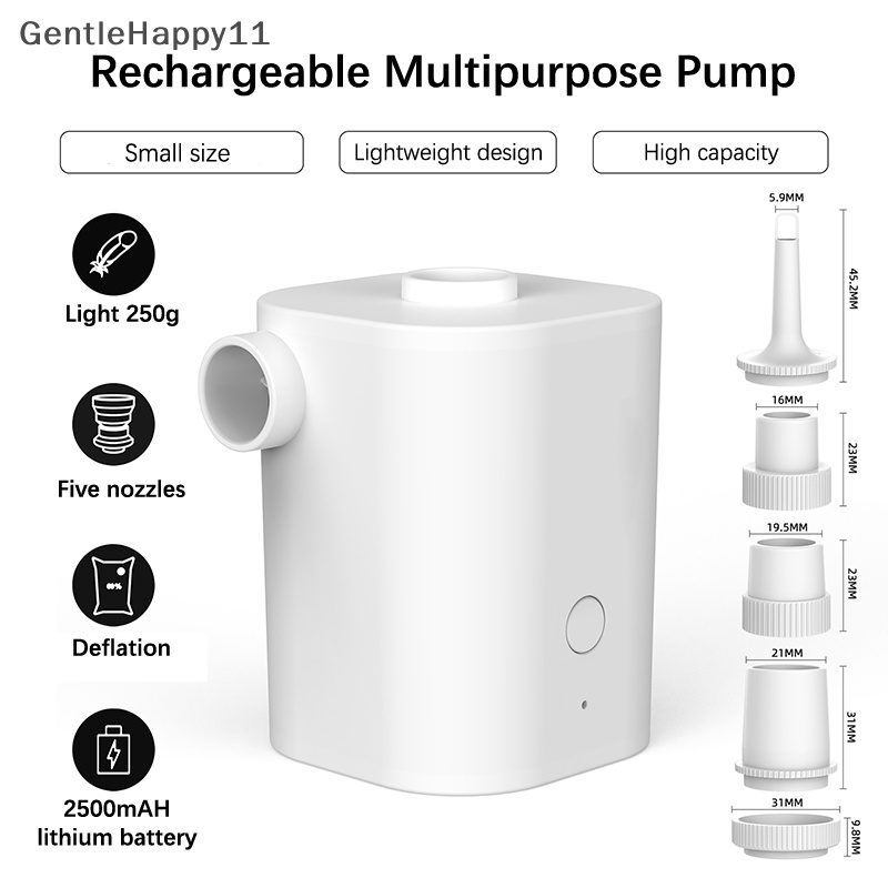 Gentlehappy Tiny Pump Portable Air Pump Camping Equip Compressor Quick Inflate Kempes Rechargeable Untuk Hiking Float Air Bed id