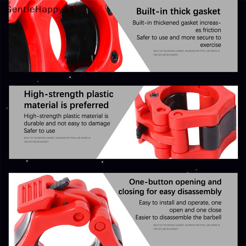 Gentlehappy 50mm Spinlock Barbel Collars Quick Release Barbell Clamp Weight Bar Clips Untuk Latihan Angkat Berat Dan Kekuatan id