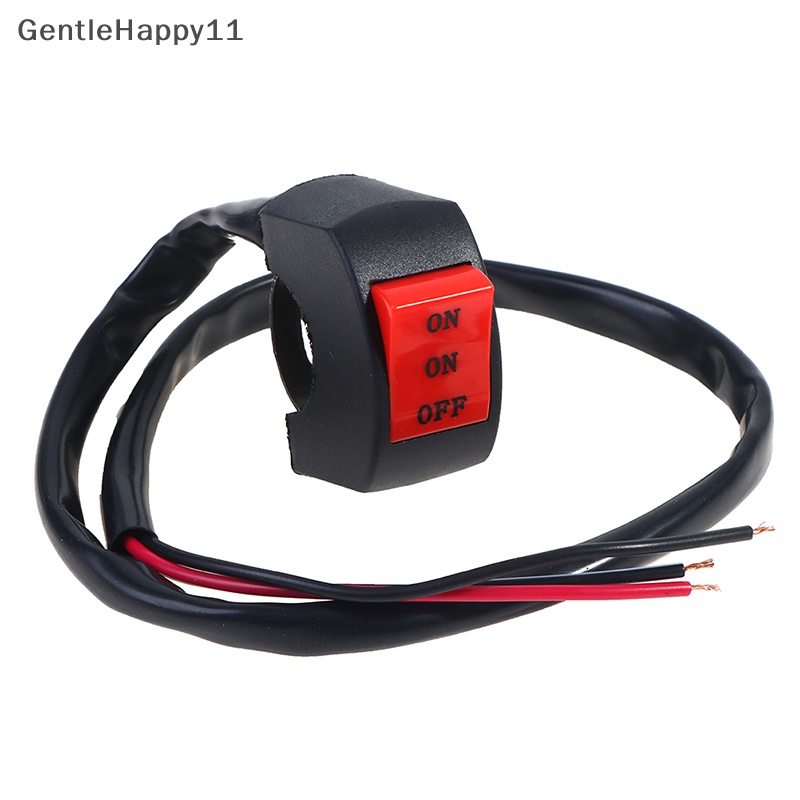 Gentlehappy Saklar Lampu Depan LED Jauh Dekat Tiga Garis Tombol Saklar Stang Motor id