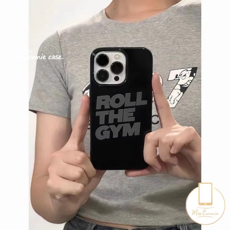 Kreatif Keren Roll The GYM Alfabet Inggris Glossy Phone Case Kompatibel Untuk IPhone 7plus7 8 Plus X XR XS Max 12 11 14 13 Pro Max SE 2020 Halus Shockproof Lembut Tpu Penutup Belakang