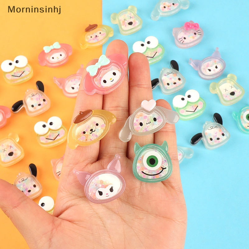 Mornin 6 Pcs Bercahaya Kartun Sanrio Resin Diy Aksesoris Cream Lem Ponsel Shell Patch id