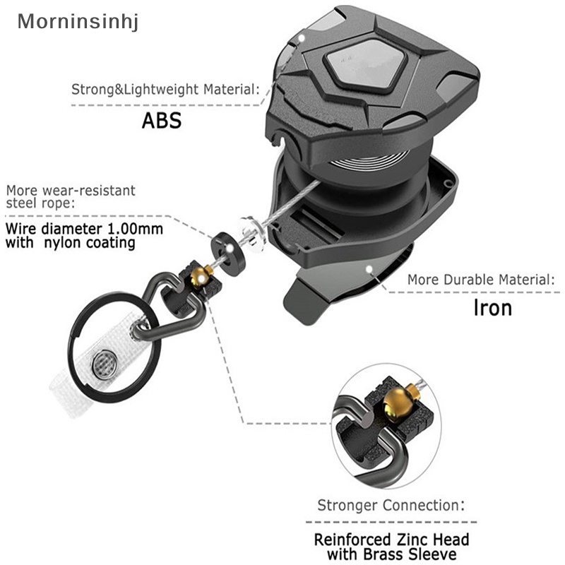 Mornin Anti Maling Logam Mudah Ditarik Tali Gesper Elastis Gantungan Kunci Sporty Ditarik Kunci Ring Anti Hilang Pass Ski id Card id