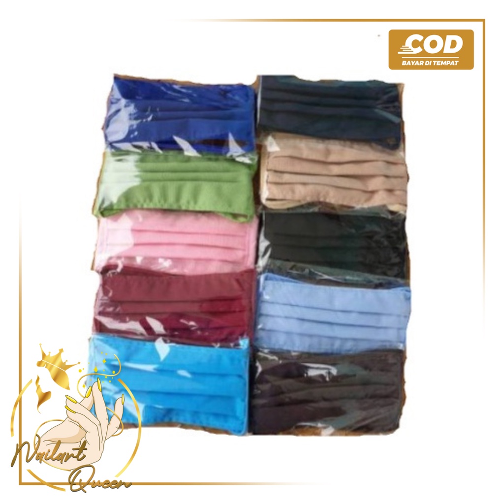 Promo Masker Hijab Kain Polos Tali Panjang bahan OXFORD