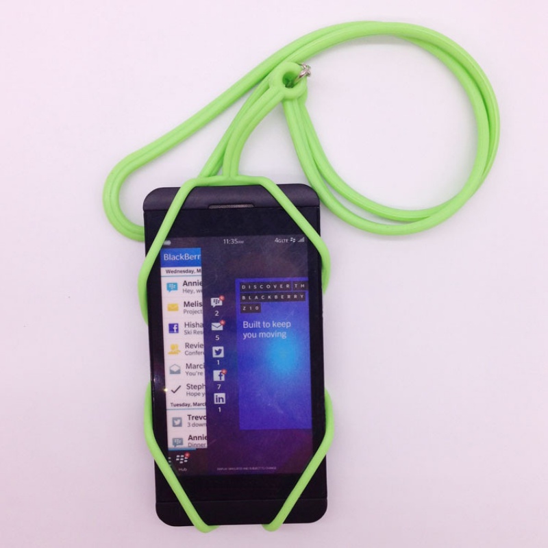 1pc Silikon Random Phone Holder Dengan Lanyard/Phone Neck Stretch Strap Tali Kalung Telepon Universal Untuk Berjalan Hiking Mendaki Olahraga Luar Ruangan