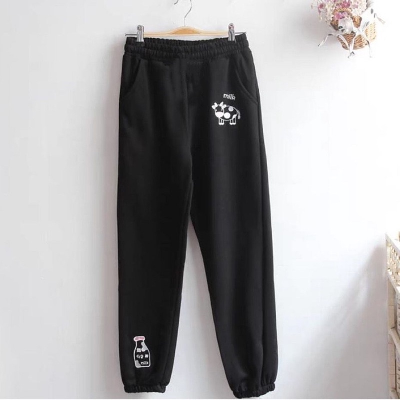 BEFAST - ZGW OOTD WANITA CELANA OSHI / Jogger MILK Babytery (P 85) / Celana Panjang Wanita Terbaru / Fashion Wanita Remaja Casual / Celana Jogger Motif / Pakaian Wanita Olahraga Kekinian Wanita / Terlaris