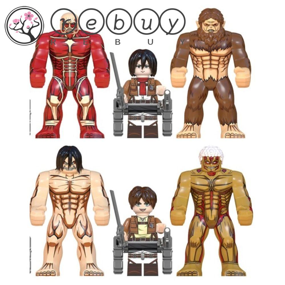 REBUY Rebuy Attack on Titan Blok Model Kecil Mainan Anak Kreativitas Angka Mainan Dekorasi Rumah Erem Jaeger Armin Levi Collection Mainan Rakitan Mainan Blok Bangunan Mainan