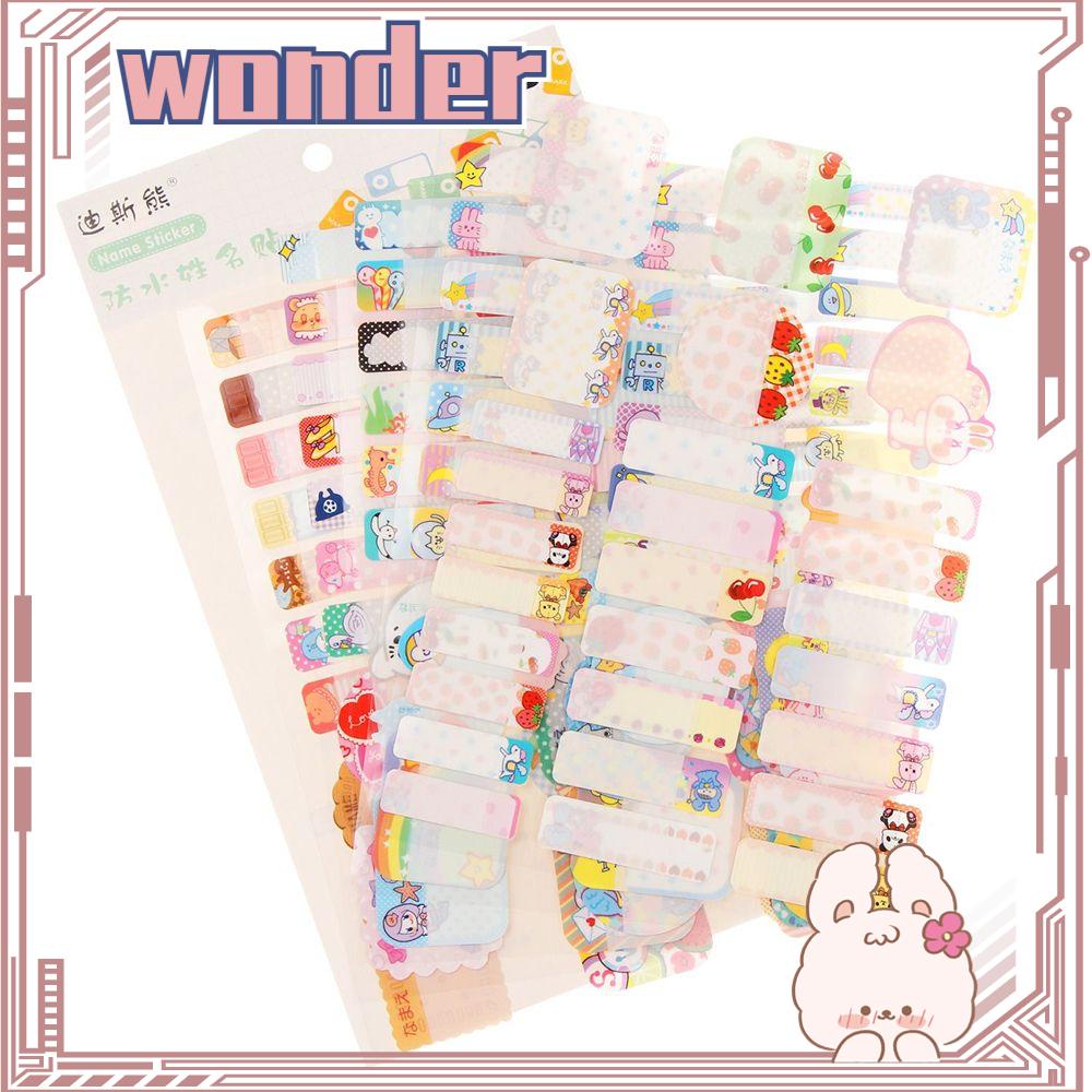 WONDER Kartun Cute Tag School Supply Self-adhesive Cup Bottle Mark Stiker Label Botol