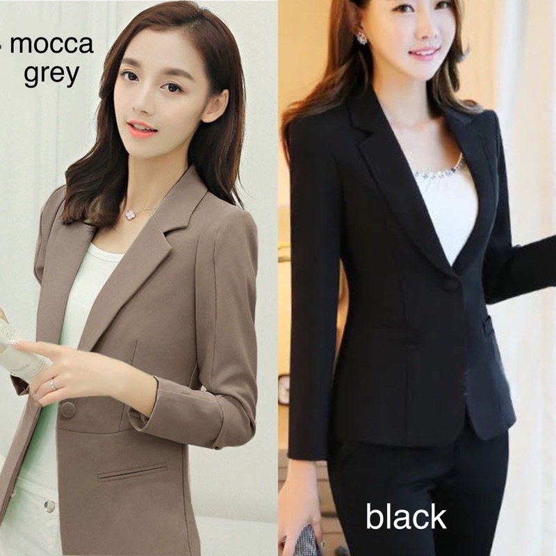 Blazer kantor side pocket kancing wanita / women formal blazer kerja wanita