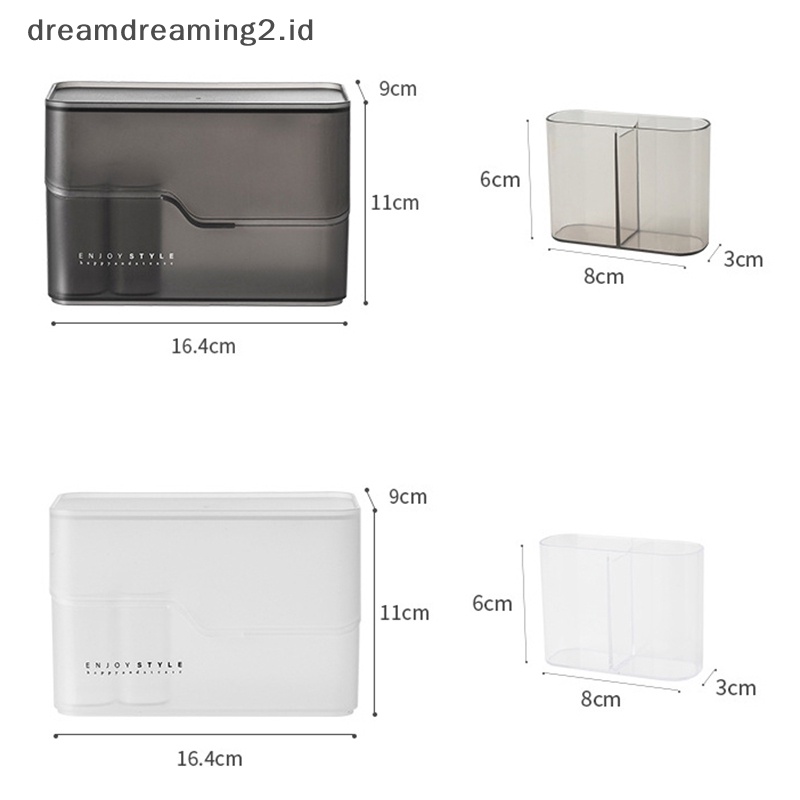 (drea) Kotak Penyimpanan Kosmetik Makeup Organizer Dengan 2laci Case Brush Lip Holder //