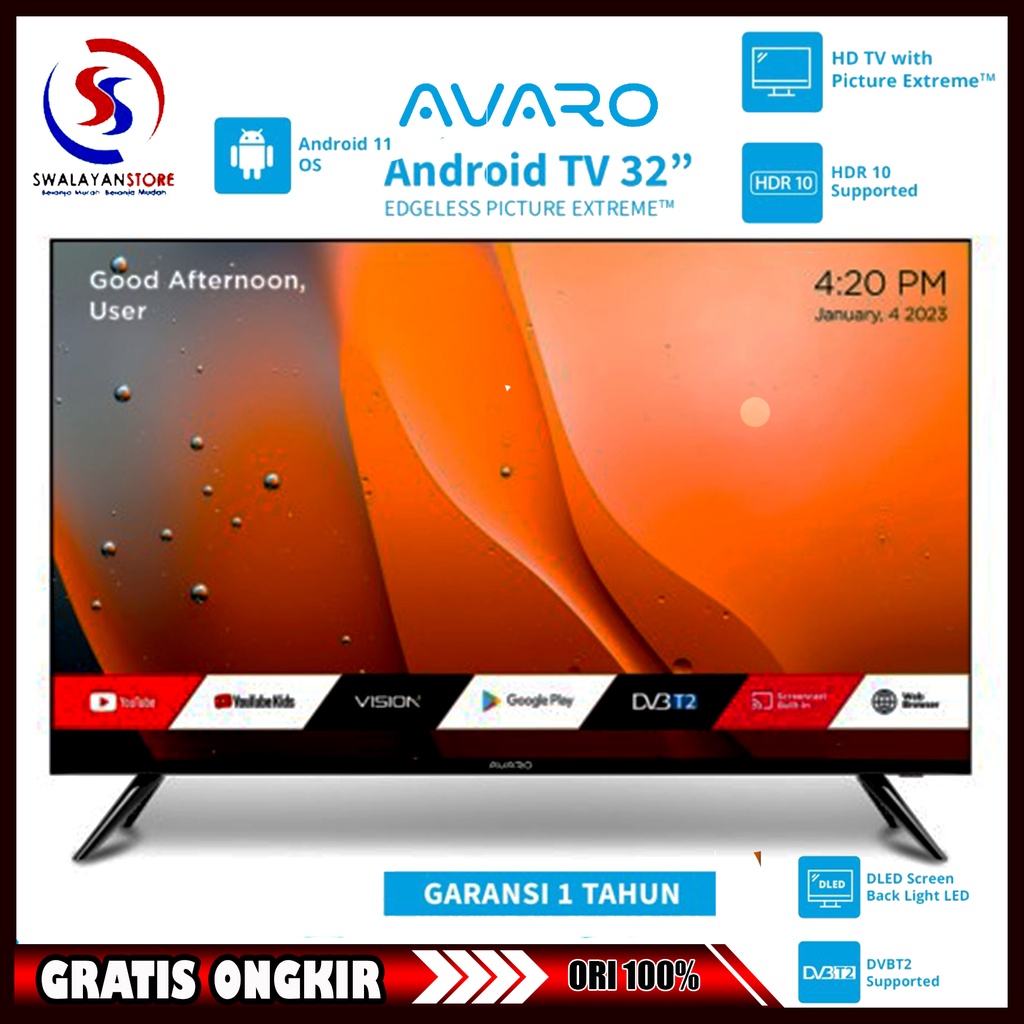 AVARO 32 inch Smart LED TV HD - Android 11 - Android TV