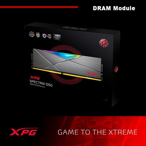 XPG SPECTRIX D50 DDR4 3600MHz 8GB (1X8GB) - RAM RGB Single Channel