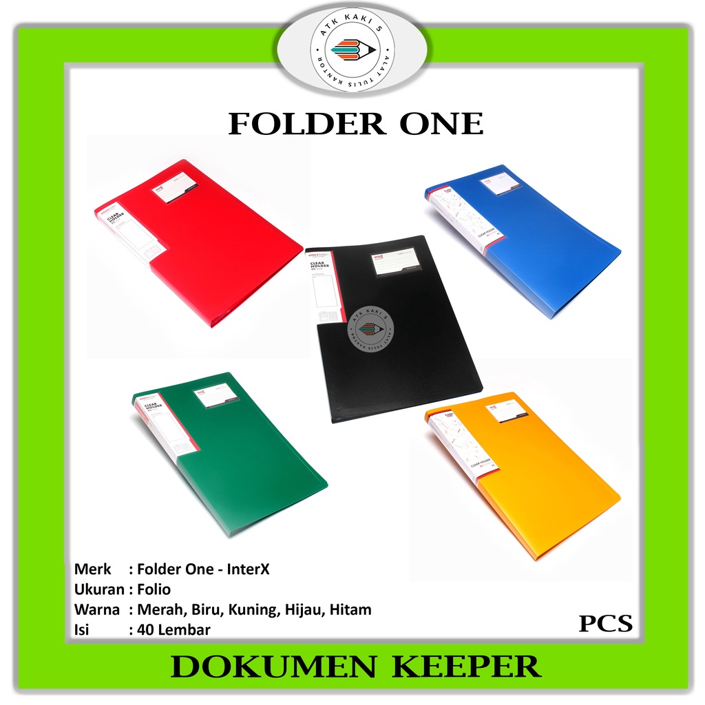 

FOLDER ONE - Dokumen Keeper / Clear Holder 40 Lembar Folio -Pcs