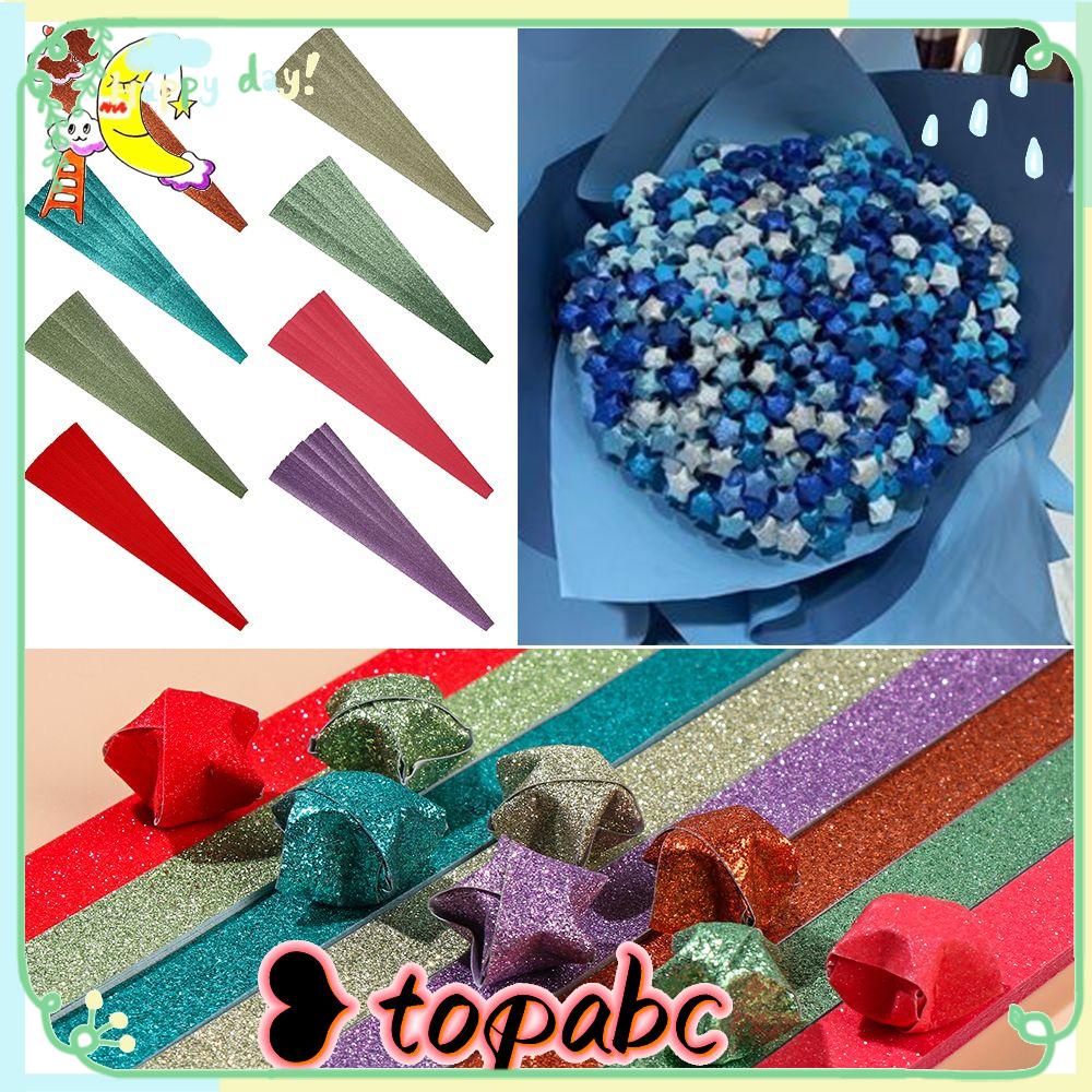 TOP Paper Strips Pressure Relief Anak-Anak DIY Kerajinan Harapan Terbaik Dengan Bubuk Emas Flash Diamond Origami
