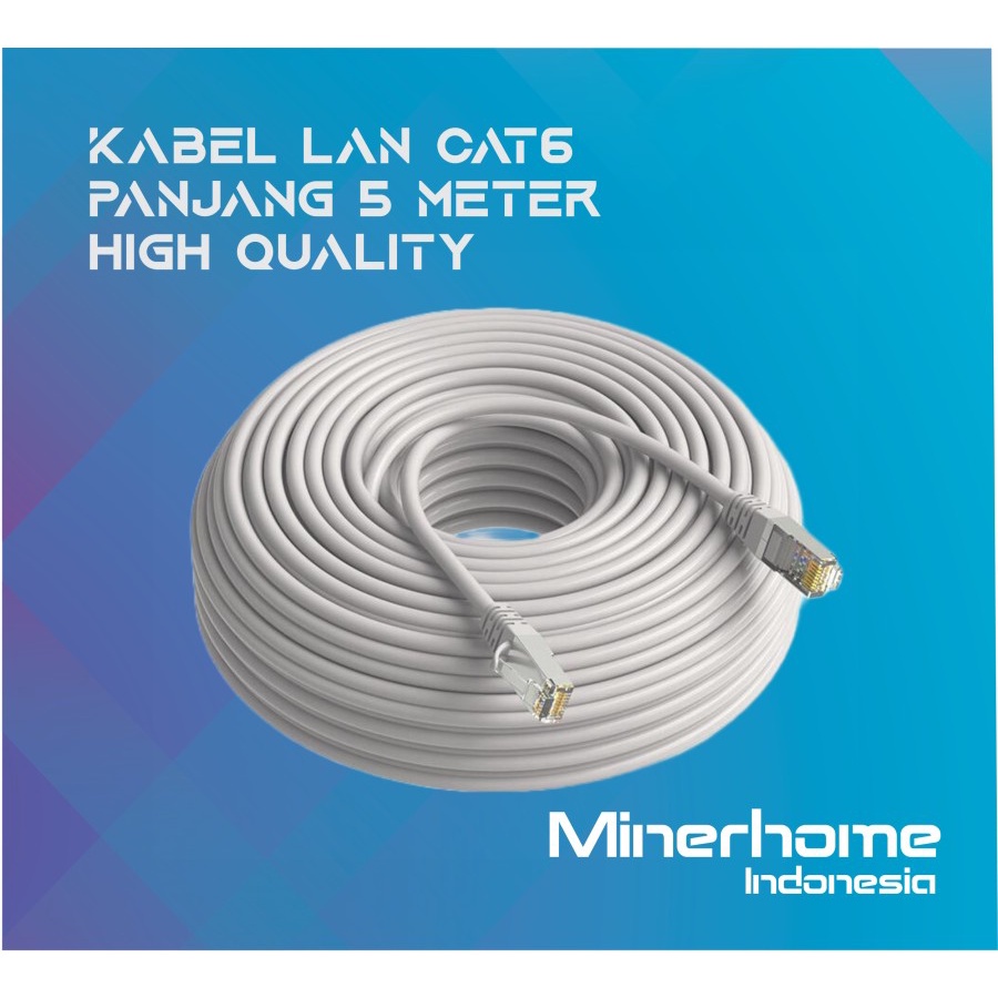 Kabel LAN CAT6 High Quality Panjang 1/3/5/10/15/20/30/50 Meter
