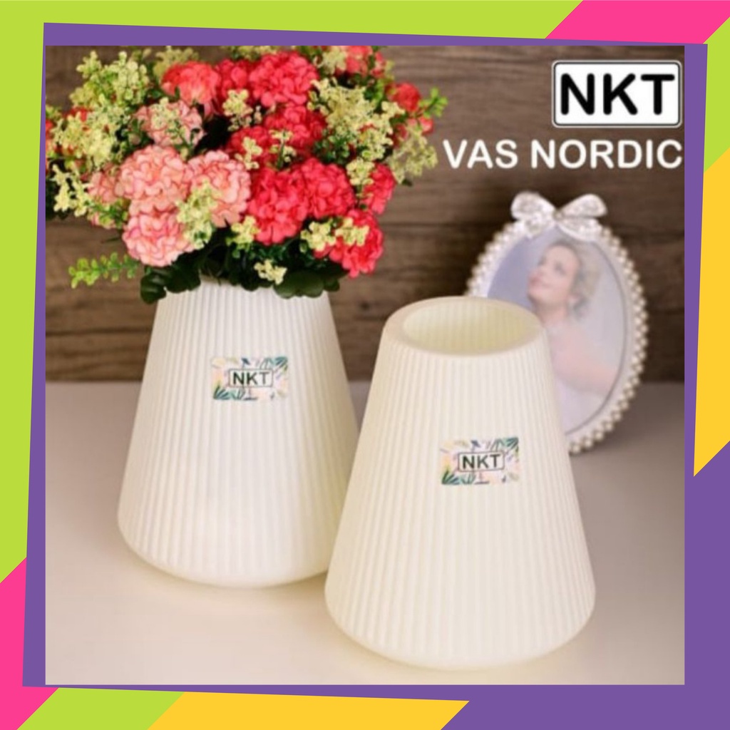 1669 / Pot bunga plastik tanaman Artificial / Vas bunga dekorasi gaya Nordic