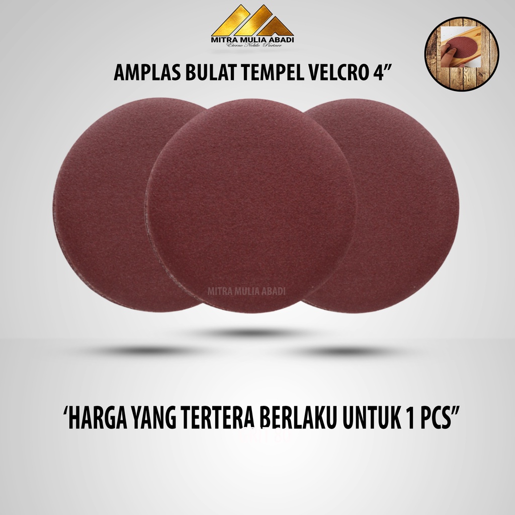 Amplas Bulat Tempel Velcro 4&quot; Grit 80 - Amplas Tempel