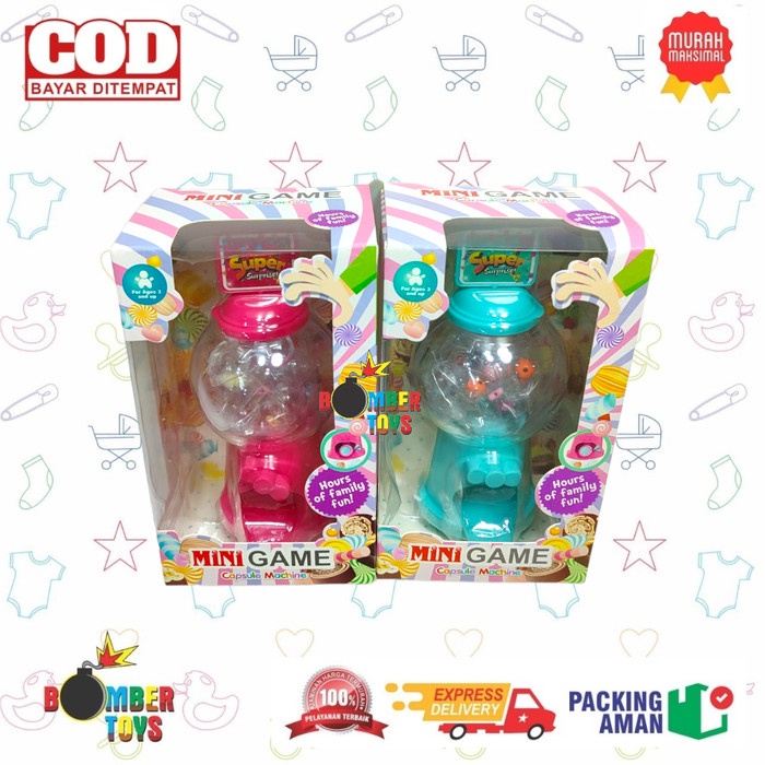 MAINAN ANAK CAPSULE MACHINE MESIN PUTAR PERMEN KARET BOLA MINI GAME