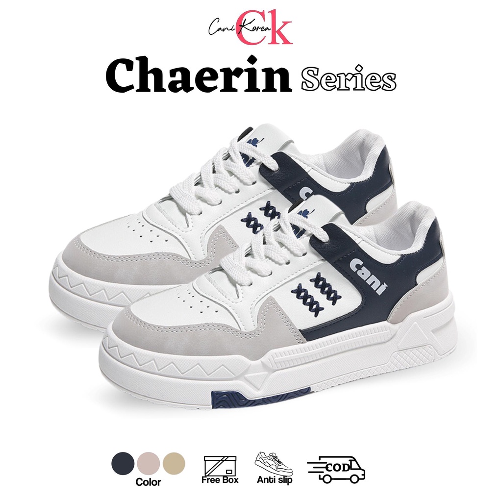 CaniKorea &quot;FREE BOX&quot; (Size 37 - 41) Chaerin Sepatu Wanita Sneakers Fashion Kasual Korea Import 9224