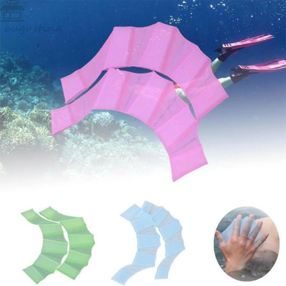 AUGUSTINA Renang Flippers Water Sports Swim Training Finger Wear Tipe Kodok Untuk Menyelam Tangan Jari Sirip