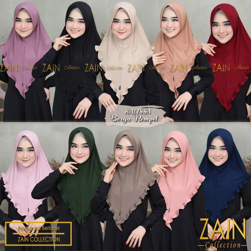 Jilbab Instan Bergo Kalisa Kalissa Rempel Ori Zain Collection BY ATHIRTEXTILE