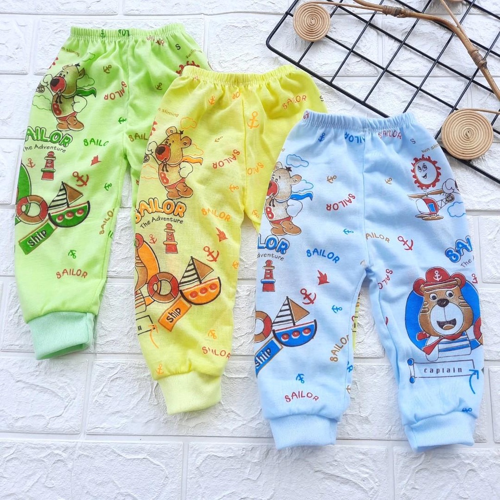 1 Lusin Celana Bayi Panjang Lusinan Umur 0 3 Bulan Tebal Motif