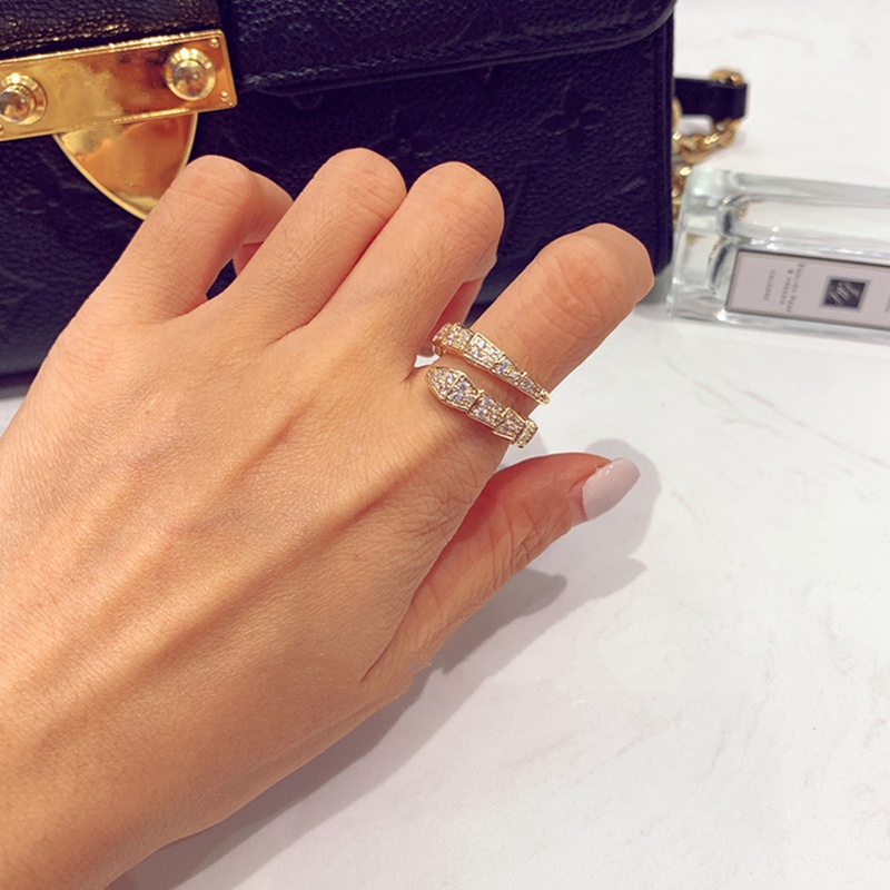 Korea Gaya Baru Cincin Ular Mode Indah Terbuka Cincin Elegan Wanita Perjamuan Perhiasan