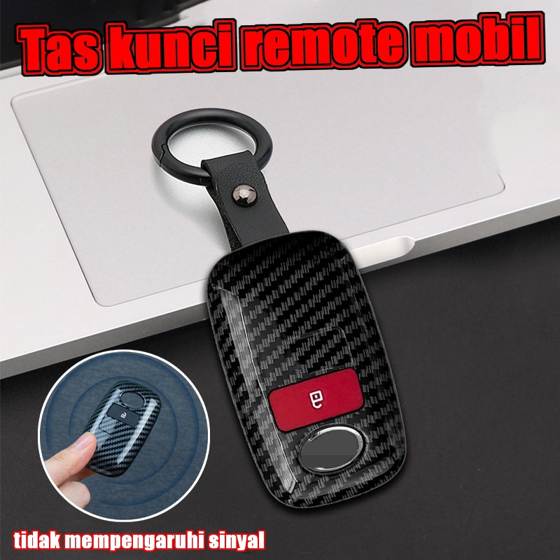 Casing Kunci Motif Carbon/Key Case Sarung Remote/Casing Kunci Remote Mobil Carbon Fiber/Casing Kunci Motif Carbon/Toyota RAIZE/ROCKY/AVANZA New 2022/Xenia New 2022/Veloz 2022/ABS Carbon Fiber