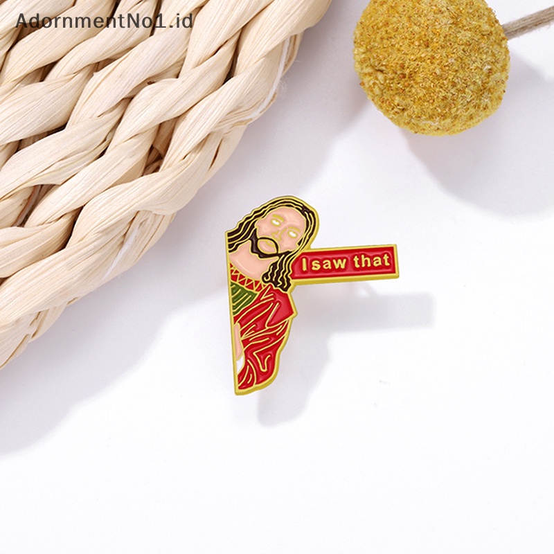 [AdornmentNo1] Aku gergaji yang Enamel Pin bros yesus lencana kerah Pin lencana kartun hadiah perhiasan